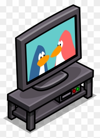 Tv Clipart Stand - Cartoon Tv And Stand - Png Download