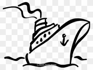 Cruise Ship Outline Clip Art - Png Download