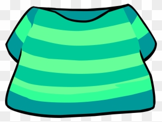 Sailor Clipart Striped Shirt - Club Penguin Teal Tee - Png Download