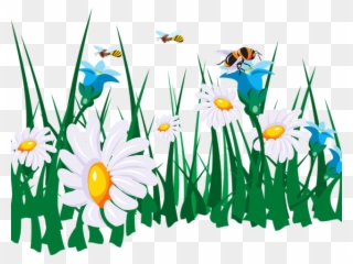 Daisy Clipart Bee - Bees On Flowers Clip Art - Png Download