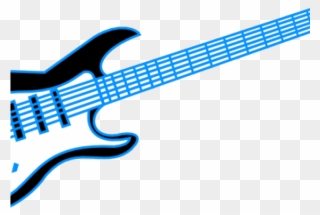 Guitar Clipart 50's - Electric Guitar White Blue Vector Free - Png Download