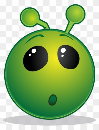 Smiley Green Alien Wow - Alien Smiley Clipart