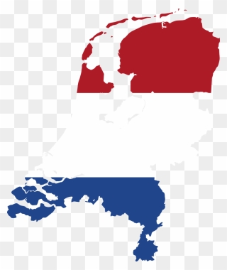 Line Point Sky Plc - Netherlands Map With Flag Clipart