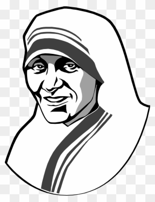 Mom Clipart Cartoon - Cartoon Image Of Mother Teresa - Png Download