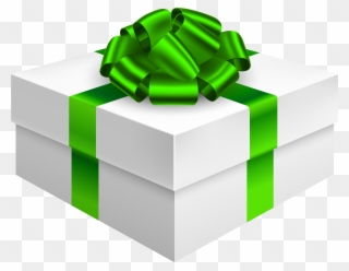 Gift Box With Bow In Green Png Clipart - Green Gift Box Png Transparent Png