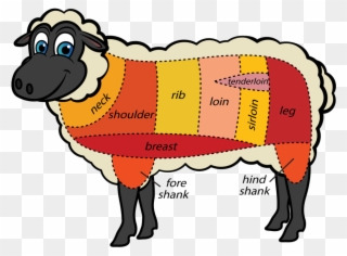 Cuts Meat Sheep Tips - Cuts Of Meat For Sheep Clipart