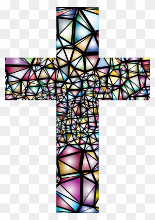 Big Image - Stained Glass Cross Windows Clipart
