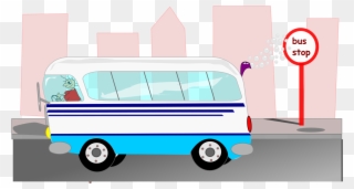 Airport Bus Motor Vehicle Car Van - Bus Leaving The Bus Stop Clipart
