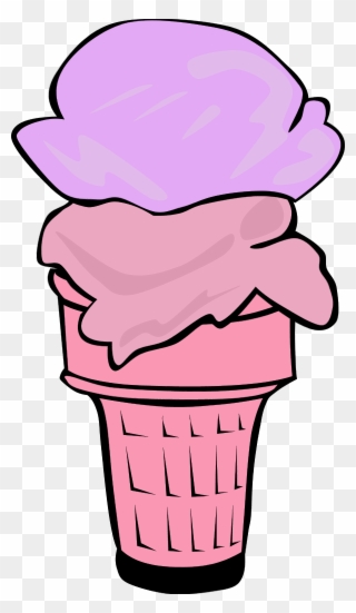 Cotton Candy Clipart - Clip Art Pink Ice Cream Cone - Png Download