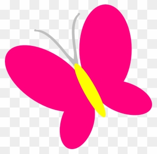 Black Butterfly Silhouette Free Clip Art Simple Clipart - Cute Pink Butterfly Clipart - Png Download