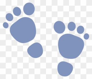 Footprint, Baby, Blue, Boy, Feet, Steps, Birth, Newborn - Baby Feet Clip Art - Png Download