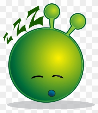 Free Vector Smiley Green Alien Sleepy Clip Art - Smiley Alien - Png Download
