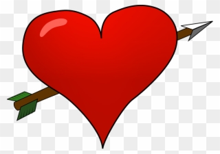 Arrow Clipart Valentines - Valentines Heart With Arrow - Png Download