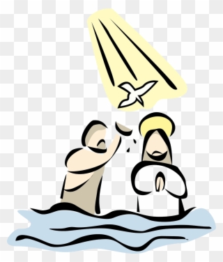 Jesus Clipart Baptism - Jesus Being Baptised Cartoon - Png Download