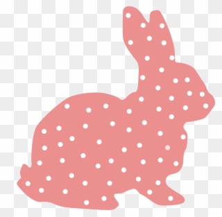 Pink Bunny Polka Dot Silhouette Clip Art At Clipart - Baby Bunny Clip Art - Png Download