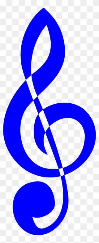 Trebel Clef - Music Symbols In Blue Clipart