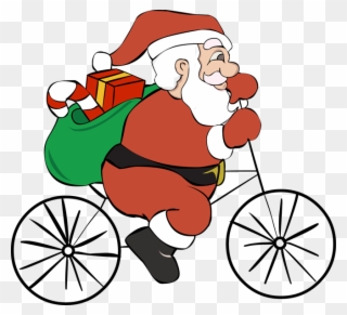 Bmx - Santa On Bike Png Clipart