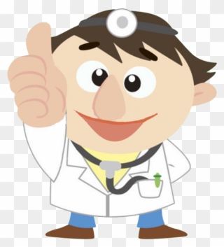 Png Black And White Stock Cartoon Physician Thumb Signal - Doctor Thumbs Up Png Clipart