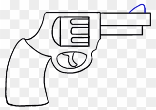 How To Draw A Cartoon Revolver In - Cartoon Gun Drawing Easy Clipart