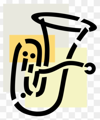 Vector Illustration Of Tuba Large Brass Low-pitched Clipart