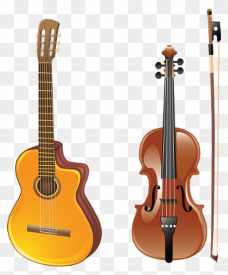 Guitar, Violin, Bow, Musical Instrument, Acoustics Clipart