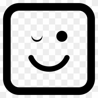 Wink Emoticon Of Rounded Square Face Comments Clipart