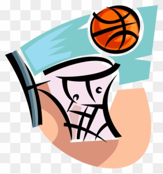Vector Illustration Of Sport Of Basketball Hoop Net Clipart