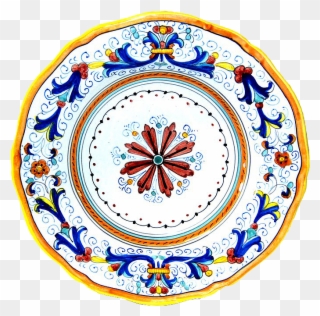 Scalopped Dinner Plate Ricco Deruta Clipart