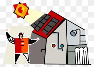 Vector Illustration Of Renewable Energy Solar Photovoltaic Clipart