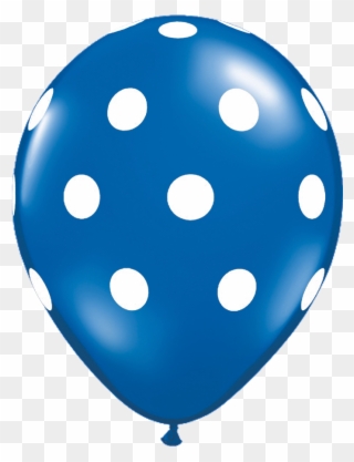 11" Jewel Sapphire Blue Polka Dot Balloon Clipart