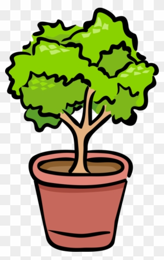 Vector Illustration Of Potted Plant Shrub Or Bush Clipart