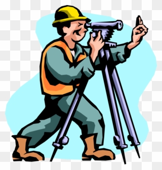 Vector Illustration Of Surveyor Theodolite Determines Clipart