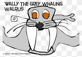 Wally The Grey Whaling Walrus Is Walking Around Crying, Clipart