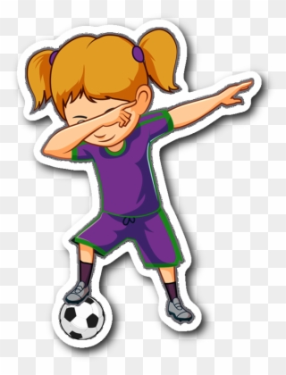 Soccer Girl Sticker For Car Bumper, Dabbing Soccer Clipart
