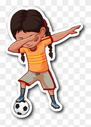 Soccer Dabbing Girl Sticker For Car Bumper, Soccer Clipart