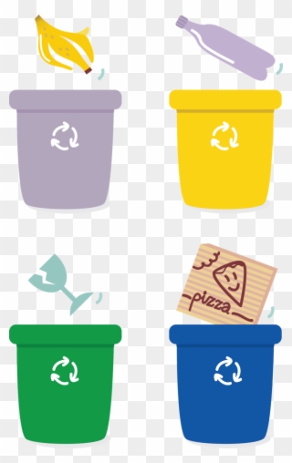 Bin Sorting Recycling Baskets Paper Rubbish Recycle Clipart