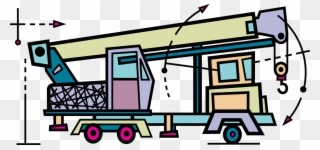 Vector Illustration Of Mobile Construction Crane Heavy Clipart