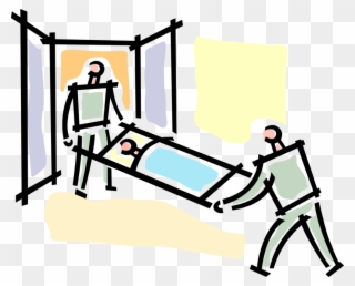 Vector Illustration Of Patient On Stretcher Apparatus Clipart
