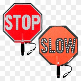Paddle Stop Slow Flashing Led Hand Held Sign 18 Inch Clipart