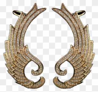Elegant Phoenix Wings Art Deco Gold Ear Cuff, Body Clipart