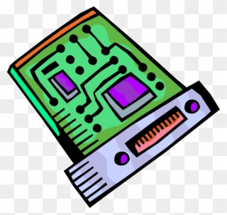 Vector Illustration Of Personal Computer Printed Circuit Clipart
