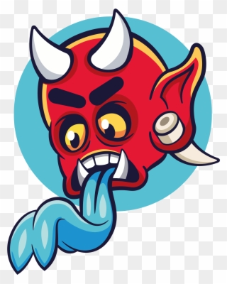 Oni Demon Head Sticker Clipart (#2991098) - PinClipart