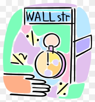 Vector Illustration Of Wall Street Stock Exchange Financial Clipart