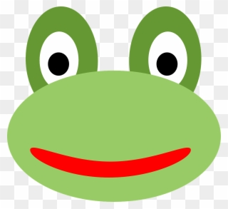 Cartoon Frog With Blue Eyes In M - Vector Graphics Clipart