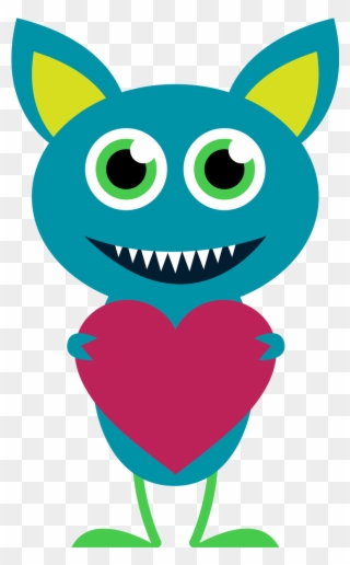 Cute Monster Clipart Vectors Download Free Vector Art - Valentine's Day Clipart Monster - Png Download