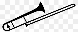 Trumpet Silhouette Clipart - Trombone Clip Art - Png Download