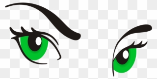 Green Eyes Clipart Eyebrow - Green Eyes Cartoon Png Transparent Png