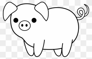 Cute Black And White Clip Art Pinterest - Pig Clipart Black And White - Png Download