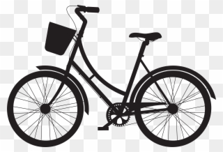 Picture Free Library Bike Transparent Basket Clipart - Bicycle With Basket Vector Png