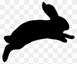 Bunny Black And White Free Vector Graphic Bunny Clipart - Leaping Rabbit Silhouette - Png Download
